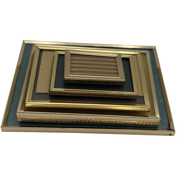 Photo Frames Gold-Toned Wall 5 Mismatched Hollywood Gallery Maximalism MCM Vtg - Picture 3 of 3